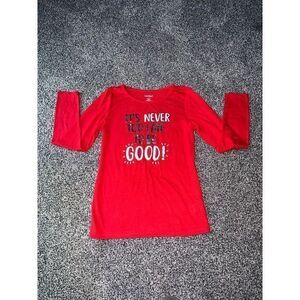 NWOT Cat & Jack Girls‎ Red Christmas shirt size xl
